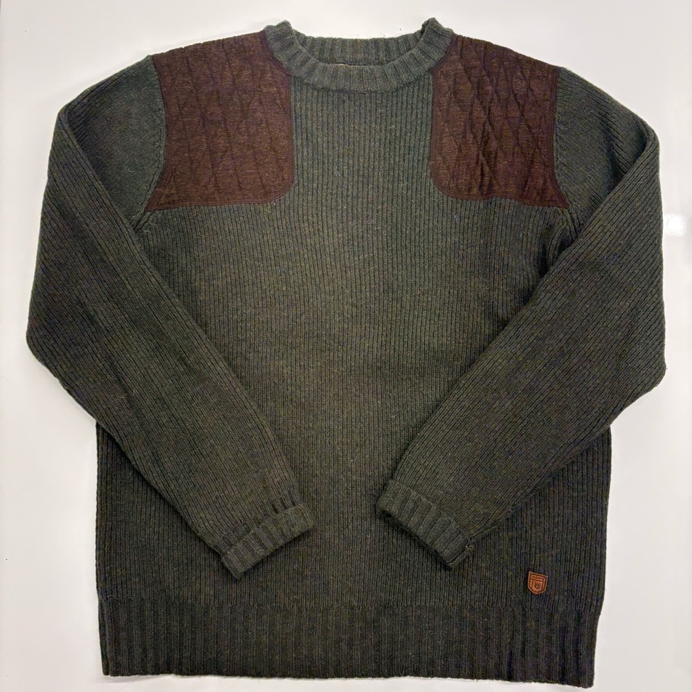 Dubarry of Ireland Made in Ireland Olive Green Wool Blend Crewneck Sweater